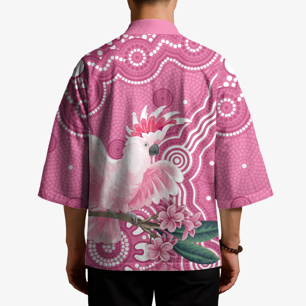 Australia Breast Cancer Support Kimono Pink Cockatoo Ribbon Aboriginal Art