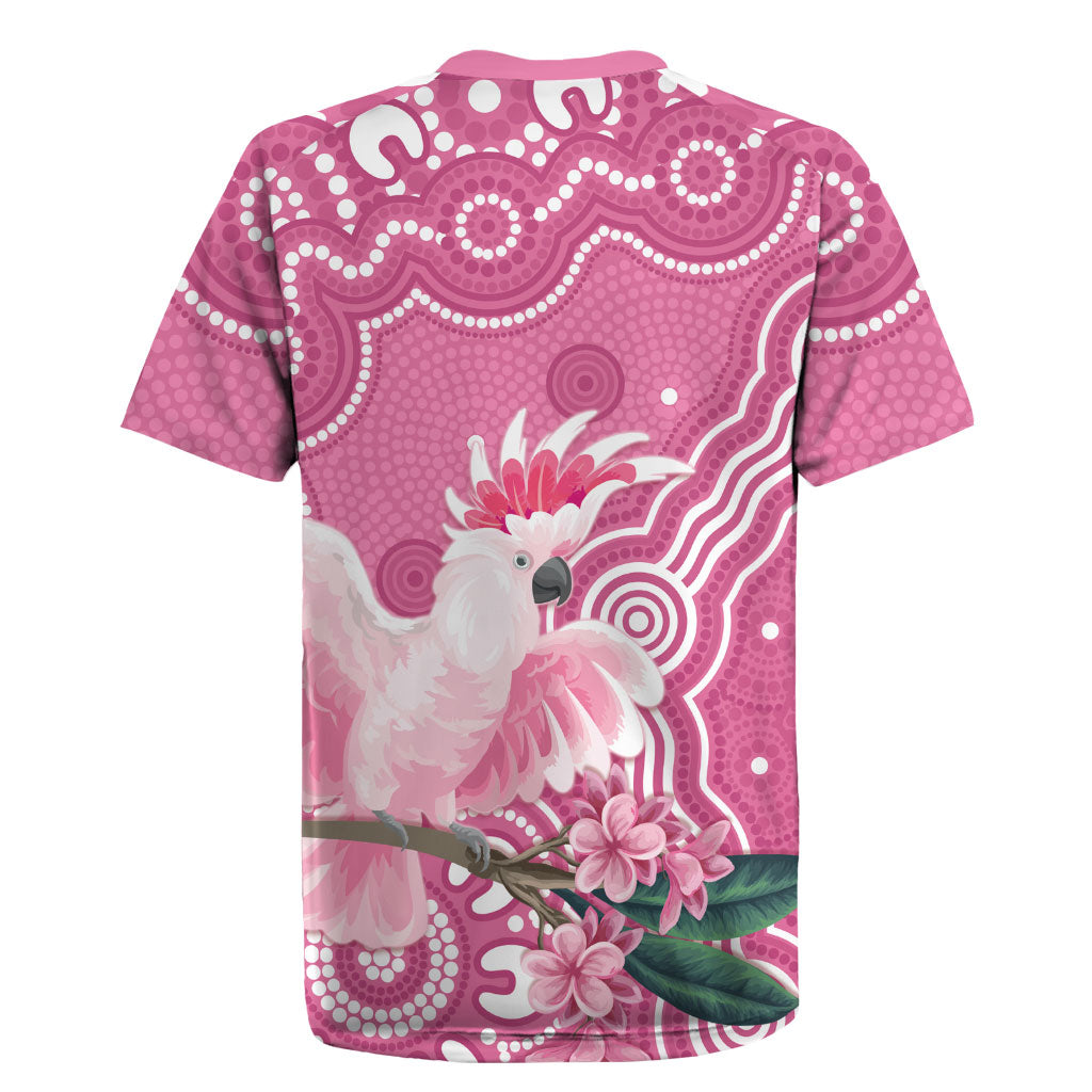Australia Breast Cancer Support Rugby Jersey Pink Cockatoo Ribbon Aboriginal Art
