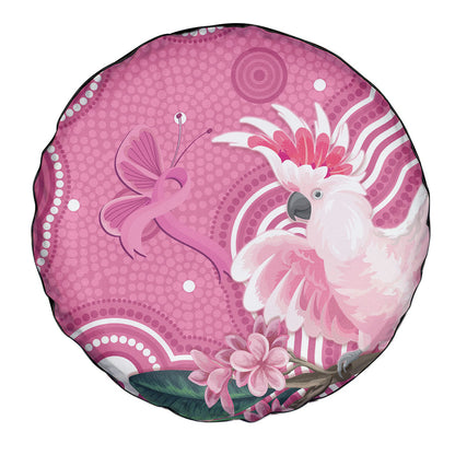 Australia Breast Cancer Support Spare Tire Cover Pink Cockatoo Ribbon Aboriginal Art