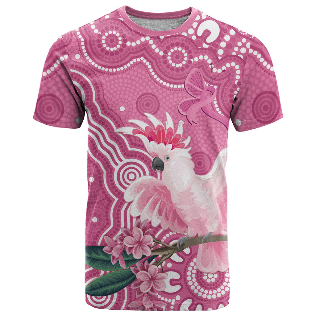 Australia Breast Cancer Support T Shirt Pink Cockatoo Ribbon Aboriginal Art