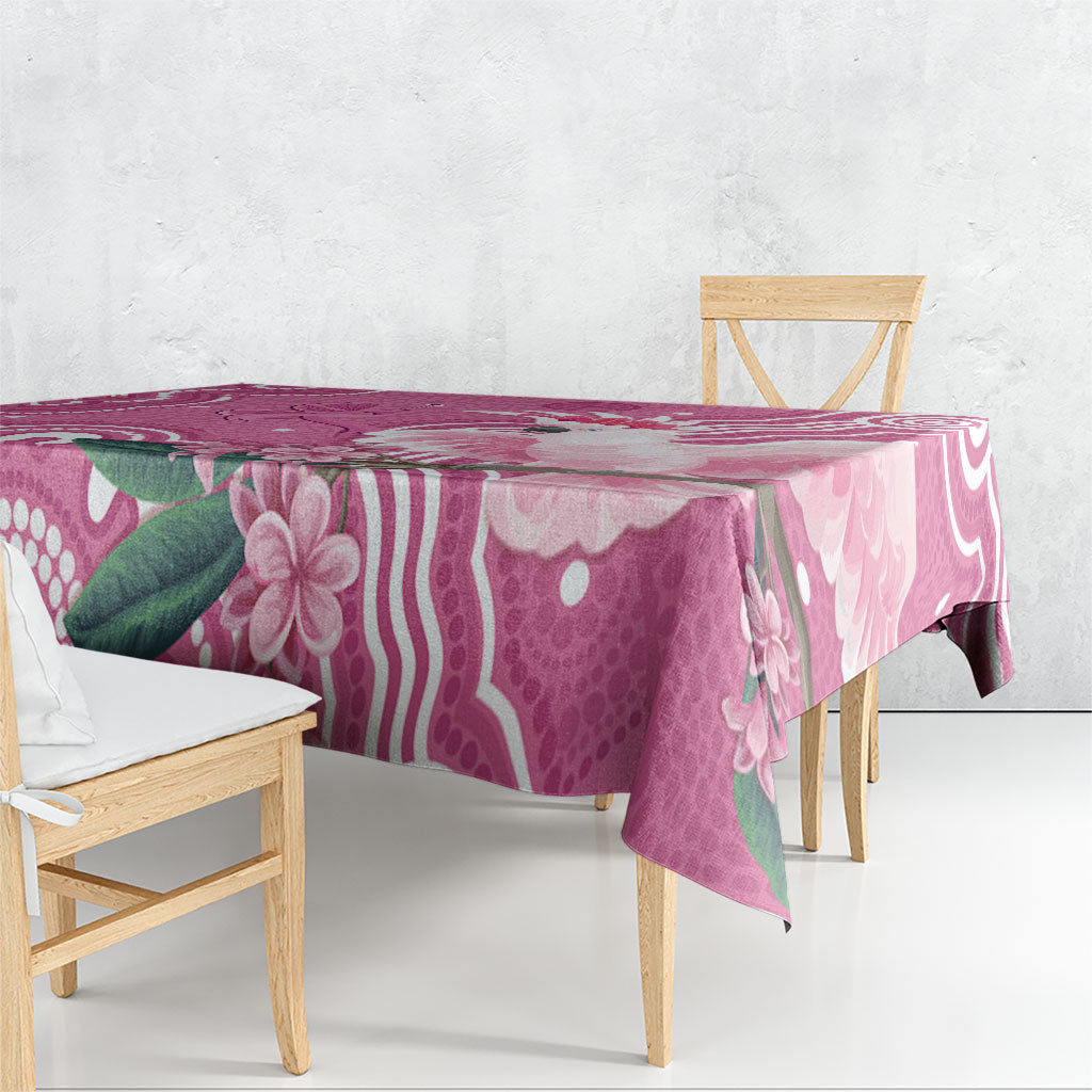 Australia Breast Cancer Support Tablecloth Pink Cockatoo Ribbon Aboriginal Art