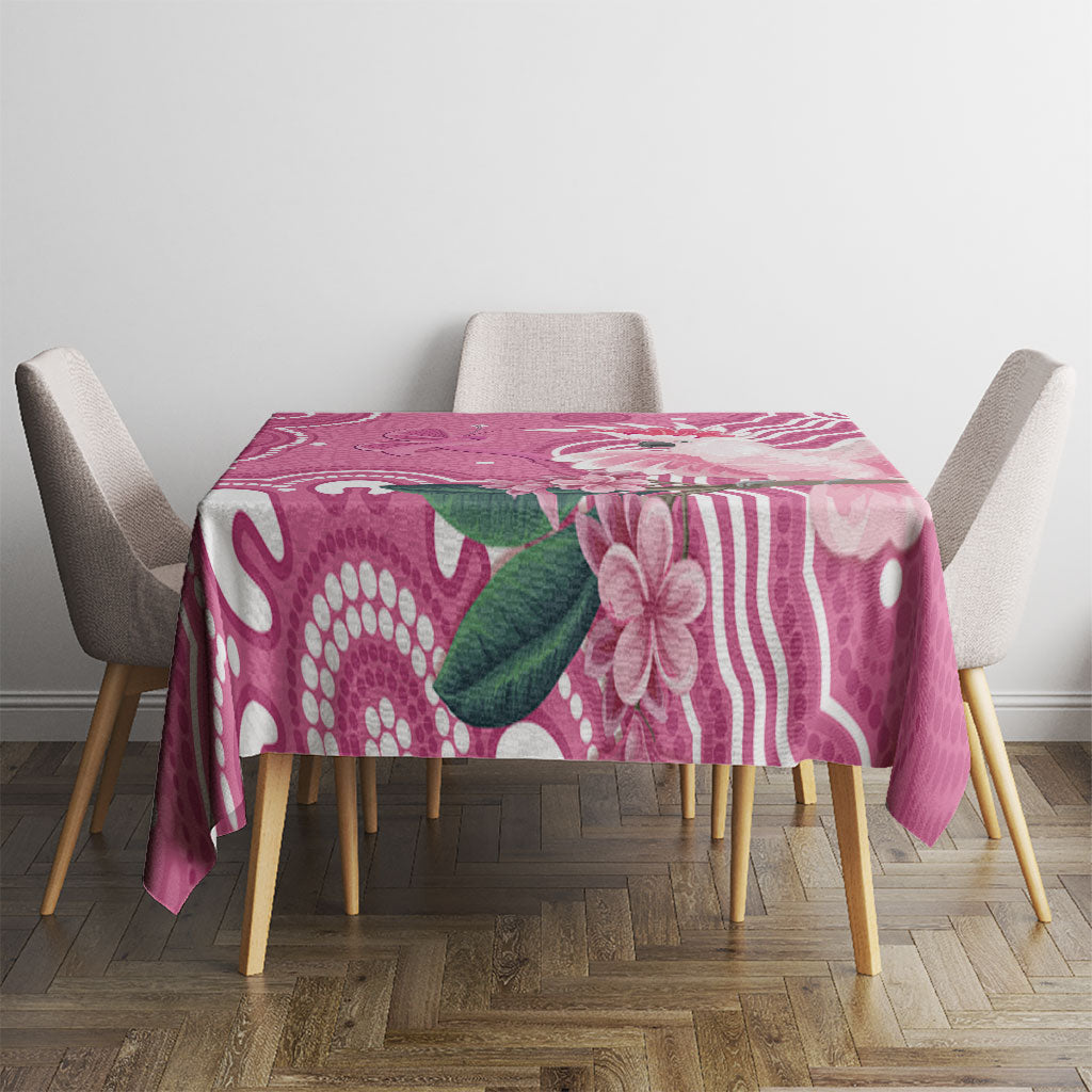 Australia Breast Cancer Support Tablecloth Pink Cockatoo Ribbon Aboriginal Art