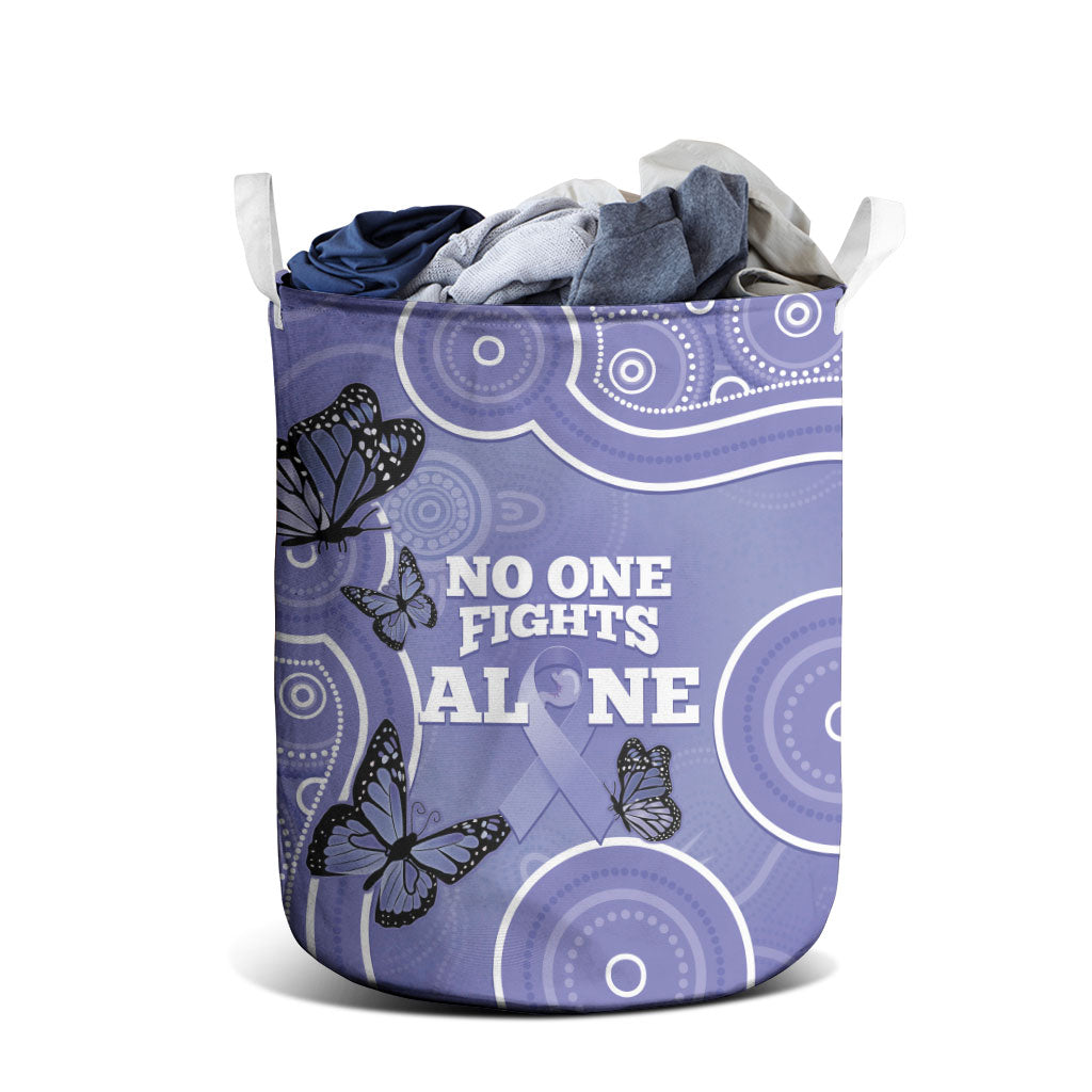 Australia Stomach Cancer Support Laundry Basket No One Fights Alone Aboriginal Art