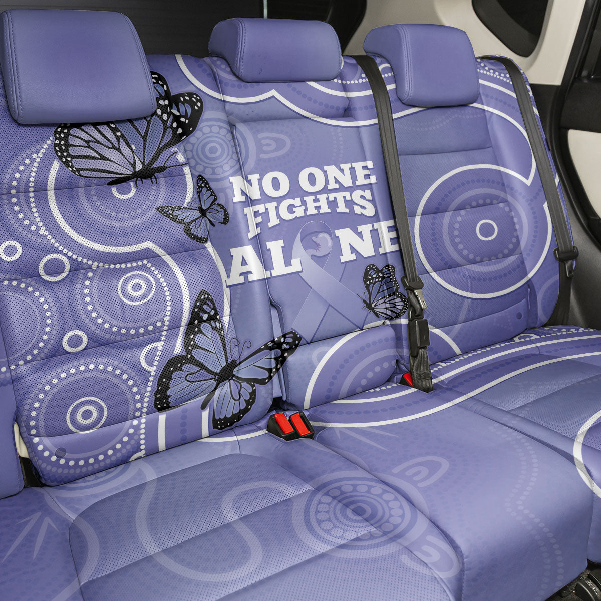 Australia Stomach Cancer Support Back Car Seat Cover No One Fights Alone Aboriginal Art
