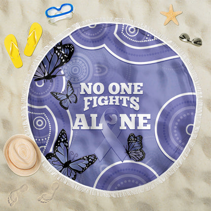 Australia Stomach Cancer Support Beach Blanket No One Fights Alone Aboriginal Art