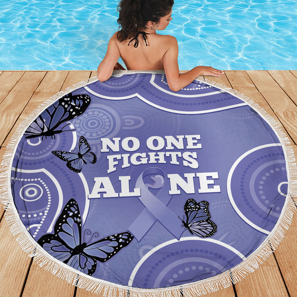 Australia Stomach Cancer Support Beach Blanket No One Fights Alone Aboriginal Art