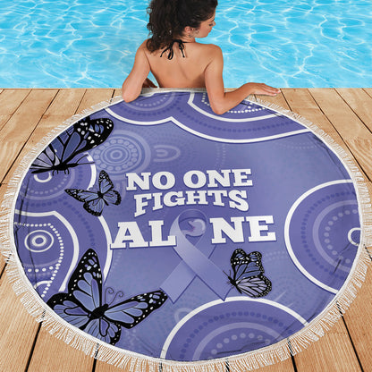 Australia Stomach Cancer Support Beach Blanket No One Fights Alone Aboriginal Art