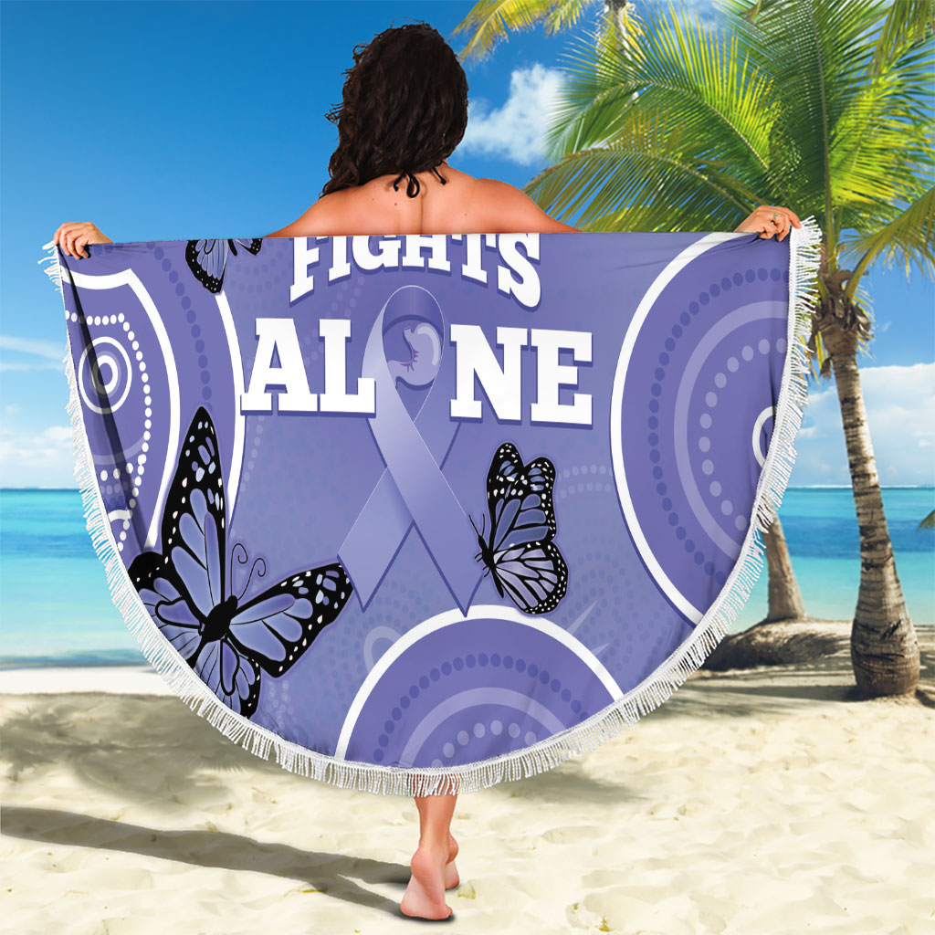 Australia Stomach Cancer Support Beach Blanket No One Fights Alone Aboriginal Art