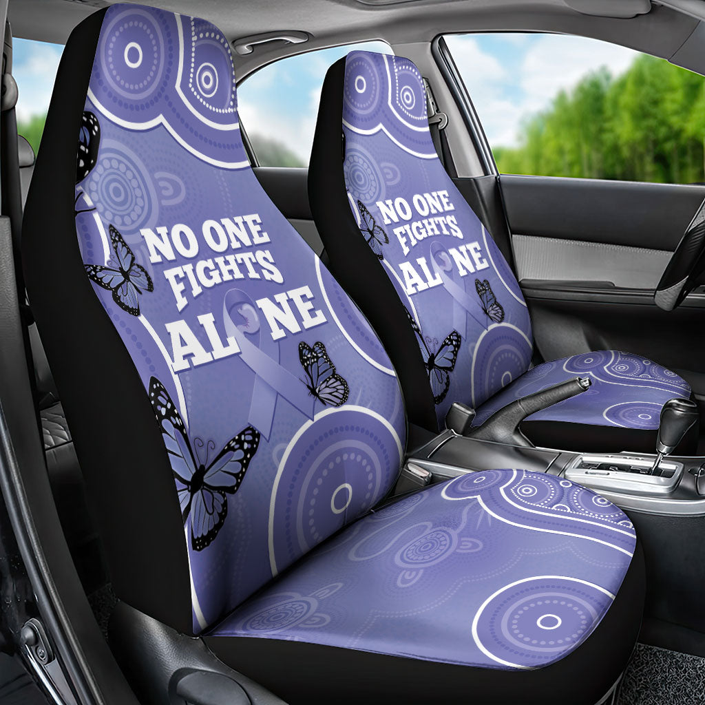 Australia Stomach Cancer Support Car Seat Cover No One Fights Alone Aboriginal Art