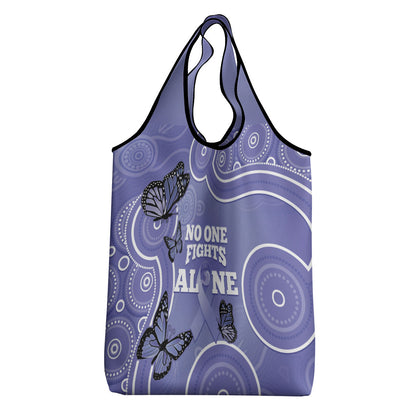 Australia Stomach Cancer Support Grocery Bag No One Fights Alone Aboriginal Art