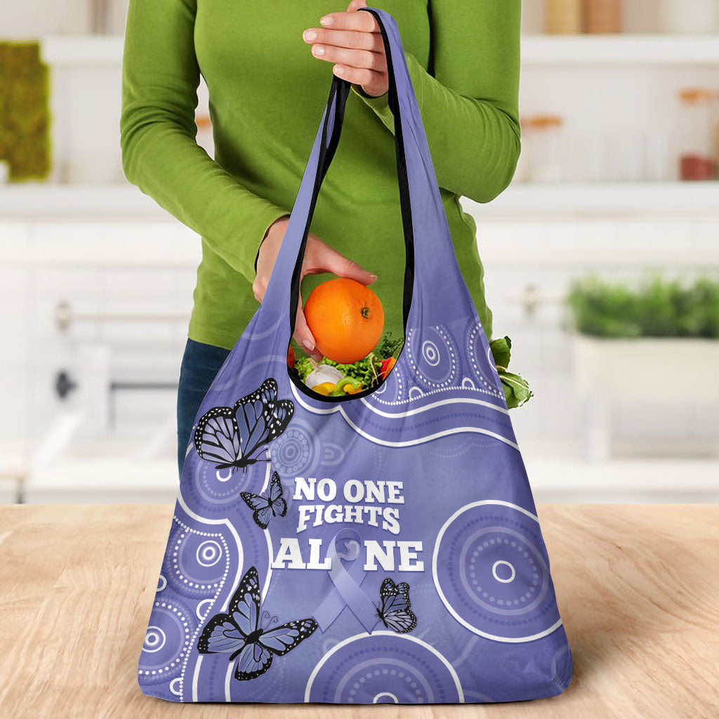 Australia Stomach Cancer Support Grocery Bag No One Fights Alone Aboriginal Art
