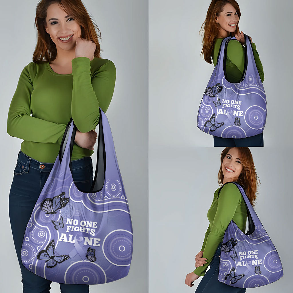 Australia Stomach Cancer Support Grocery Bag No One Fights Alone Aboriginal Art