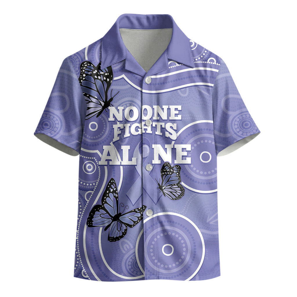 Australia Stomach Cancer Support Kid Hawaiian Shirt No One Fights Alone Aboriginal Art