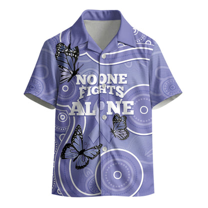 Australia Stomach Cancer Support Kid Hawaiian Shirt No One Fights Alone Aboriginal Art