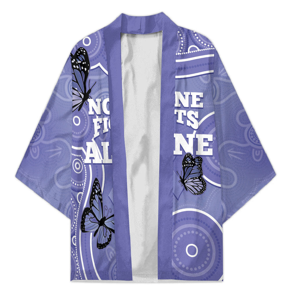 Australia Stomach Cancer Support Kimono No One Fights Alone Aboriginal Art