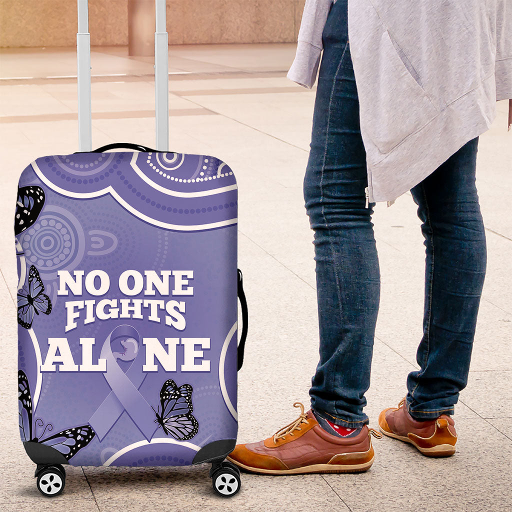 Australia Stomach Cancer Support Luggage Cover No One Fights Alone Aboriginal Art