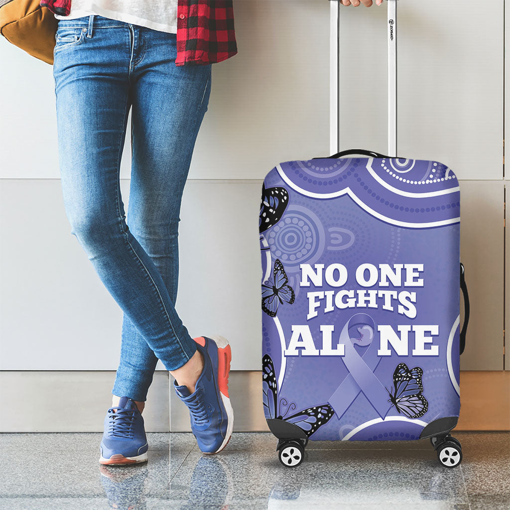 Australia Stomach Cancer Support Luggage Cover No One Fights Alone Aboriginal Art