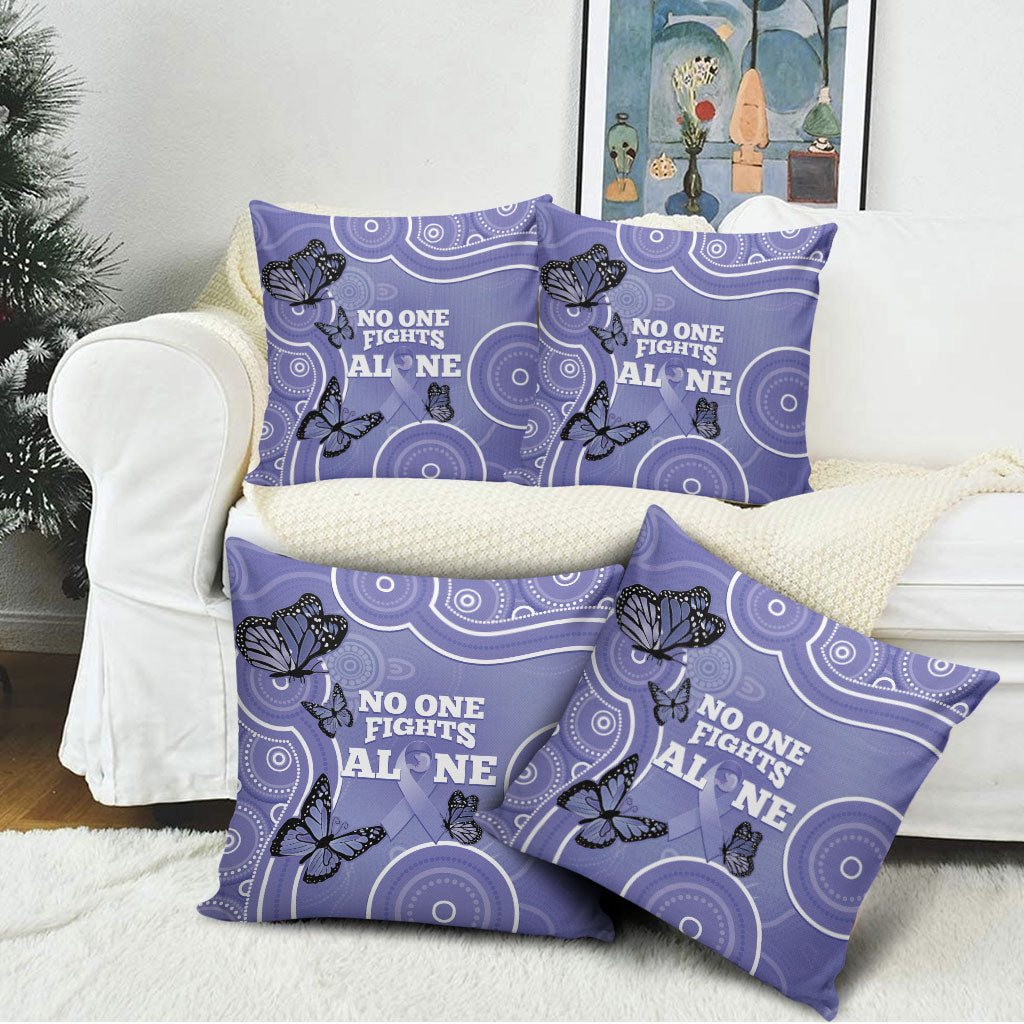 Australia Stomach Cancer Support Pillow Cover No One Fights Alone Aboriginal Art