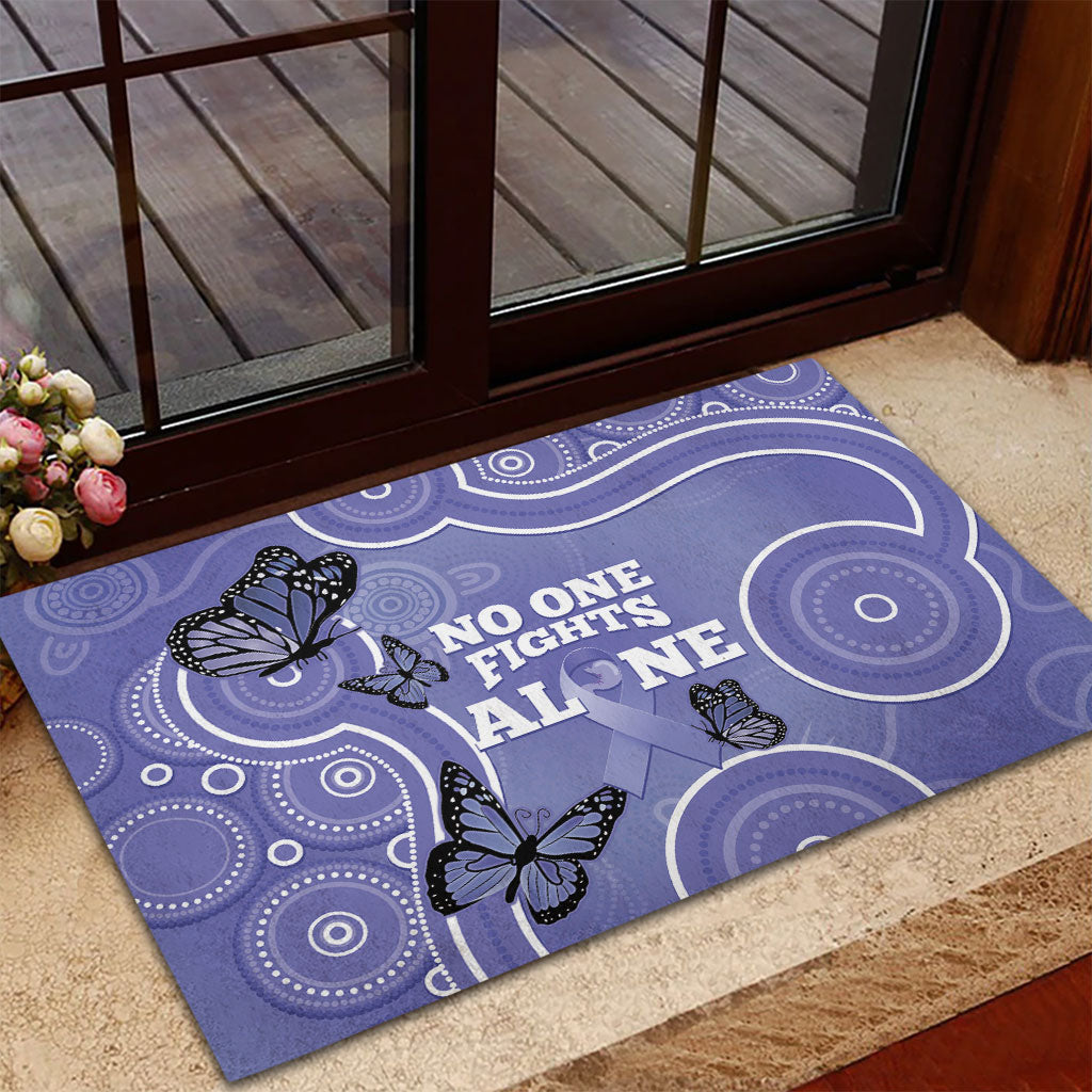 Australia Stomach Cancer Support Rubber Doormat No One Fights Alone Aboriginal Art