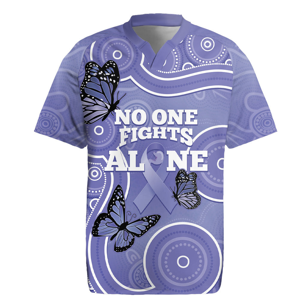 Australia Stomach Cancer Support Rugby Jersey No One Fights Alone Aboriginal Art