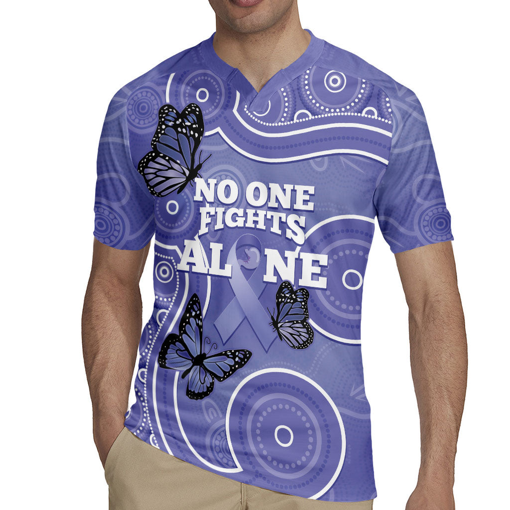 Australia Stomach Cancer Support Rugby Jersey No One Fights Alone Aboriginal Art