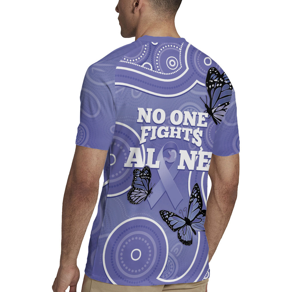 Australia Stomach Cancer Support Rugby Jersey No One Fights Alone Aboriginal Art