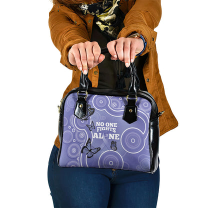 Australia Stomach Cancer Support Shoulder Handbag No One Fights Alone Aboriginal Art