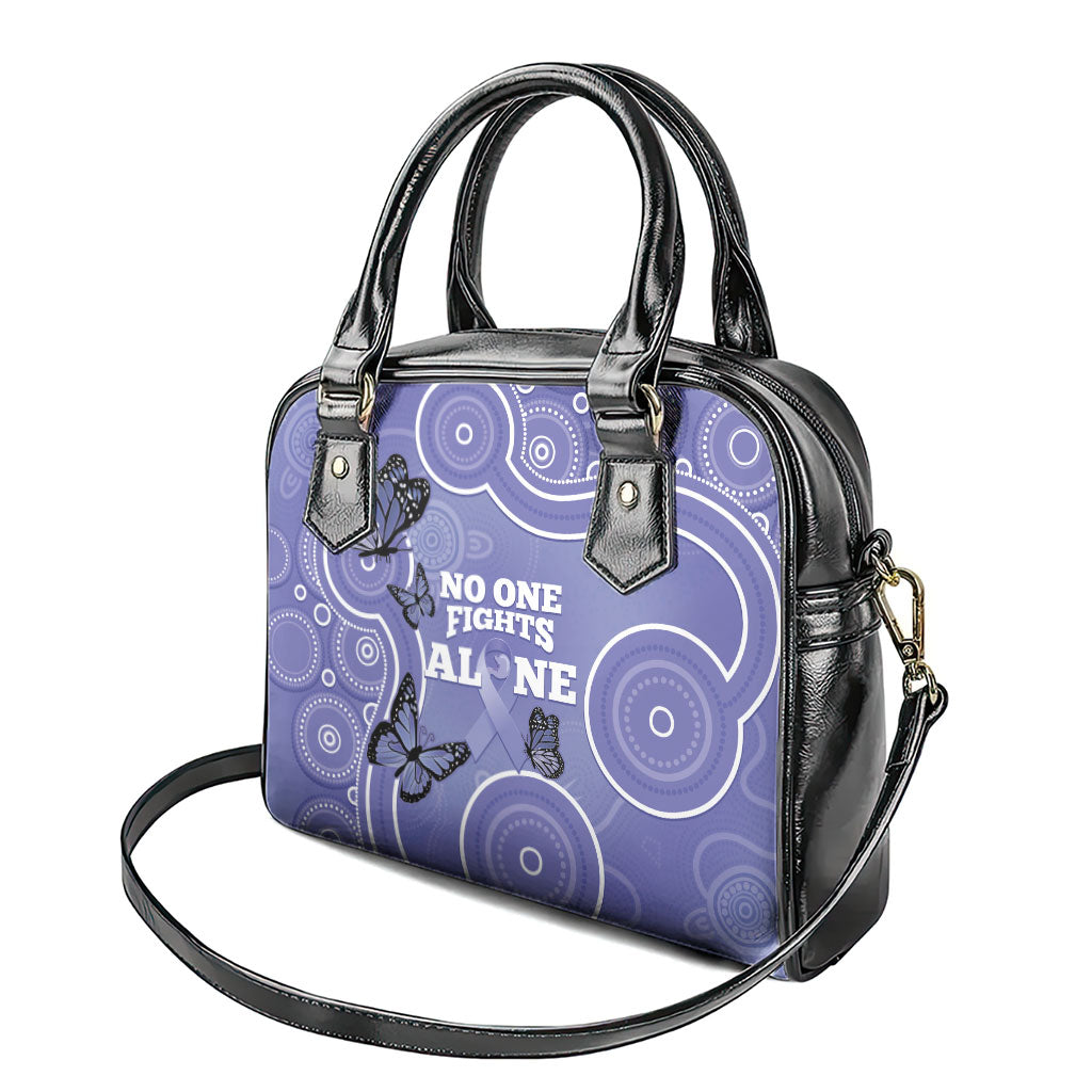 Australia Stomach Cancer Support Shoulder Handbag No One Fights Alone Aboriginal Art