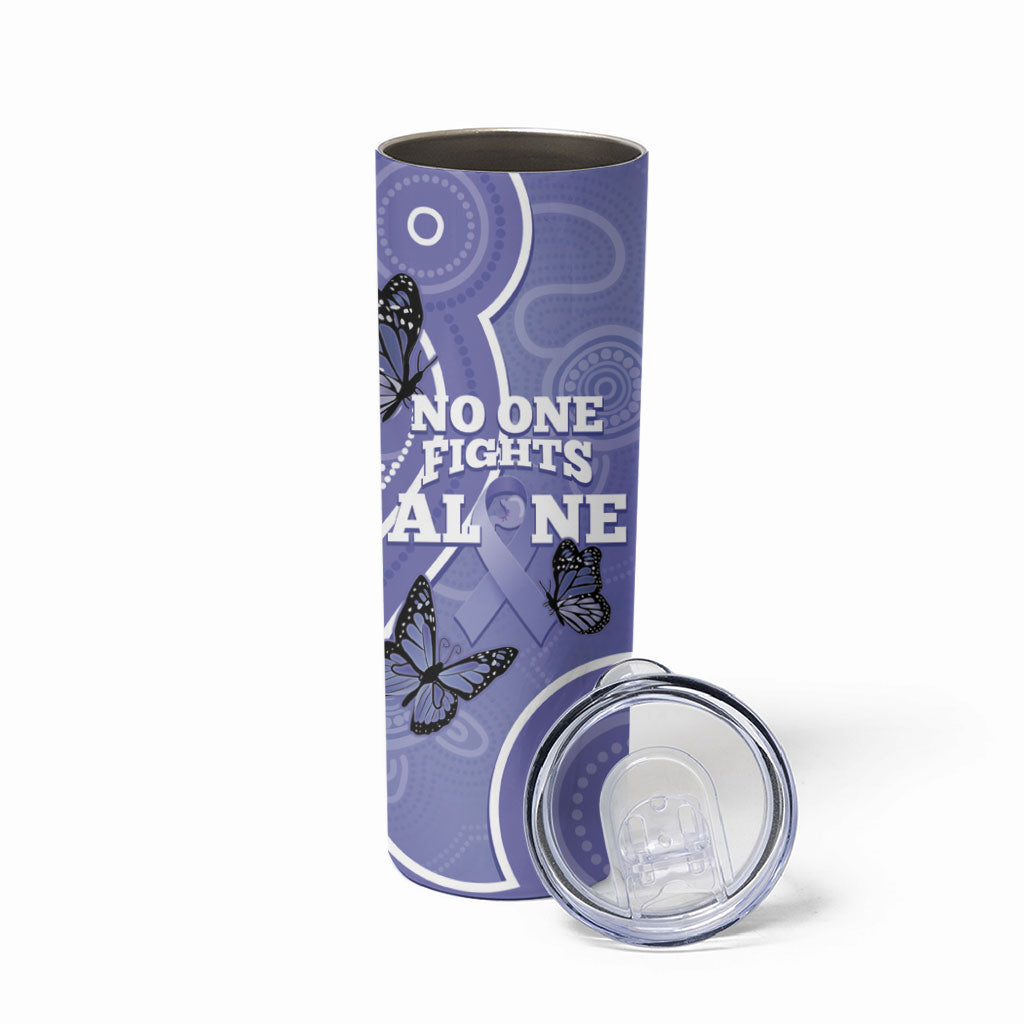 Australia Stomach Cancer Support Skinny Tumbler No One Fights Alone Aboriginal Art