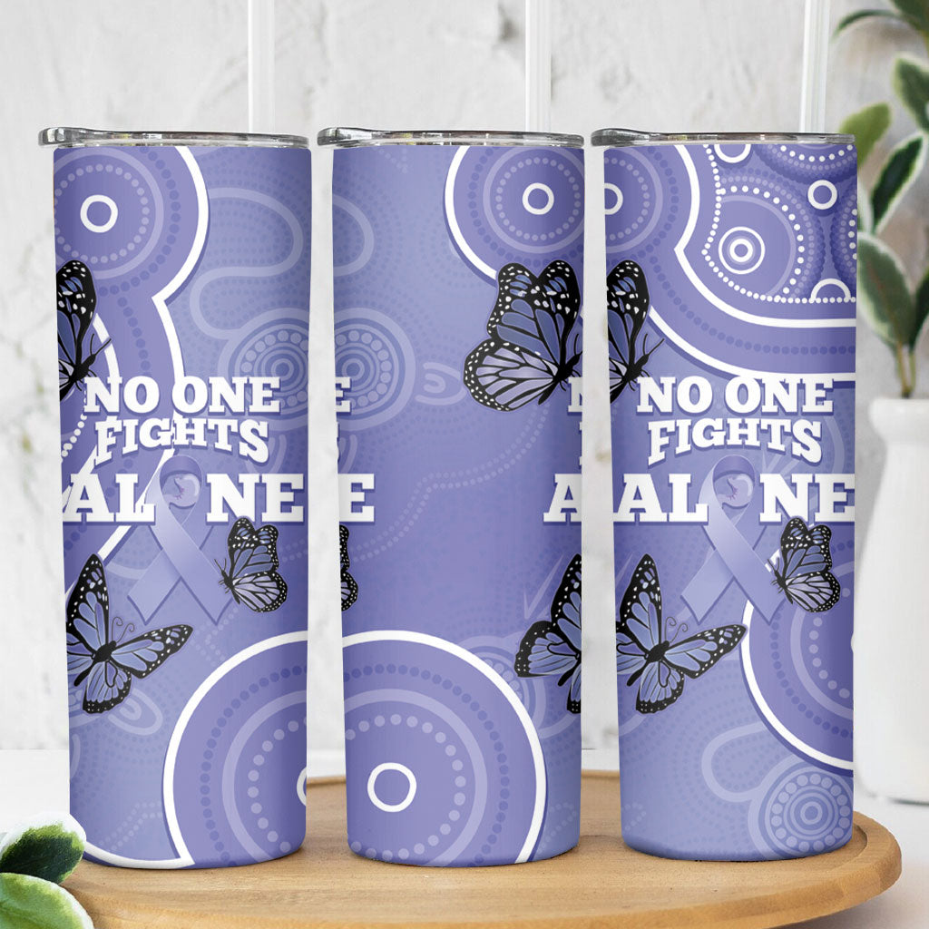 Australia Stomach Cancer Support Skinny Tumbler No One Fights Alone Aboriginal Art