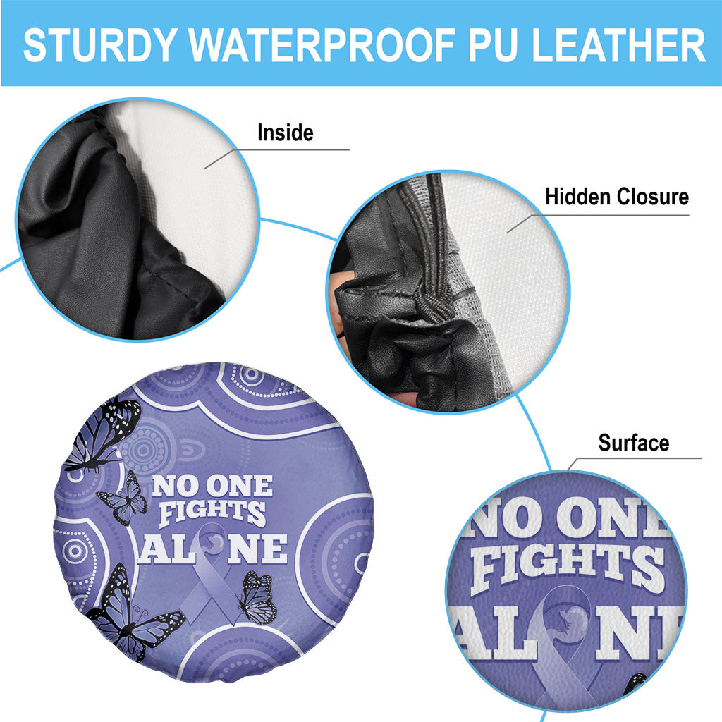 Australia Stomach Cancer Support Spare Tire Cover No One Fights Alone Aboriginal Art