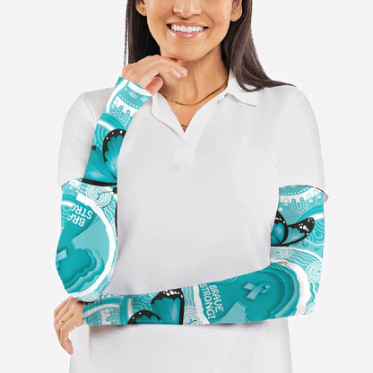 Australia Cervical Cancer Support Arm Sleeves Brave Strong Butterfly Aboriginal Art