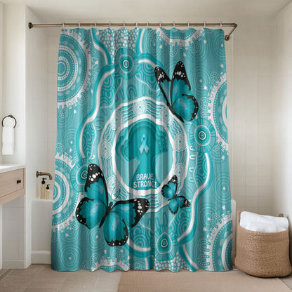 Australia Cervical Cancer Support Bathroom Set Brave Strong Butterfly Aboriginal Art