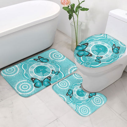 Australia Cervical Cancer Support Bathroom Set Brave Strong Butterfly Aboriginal Art