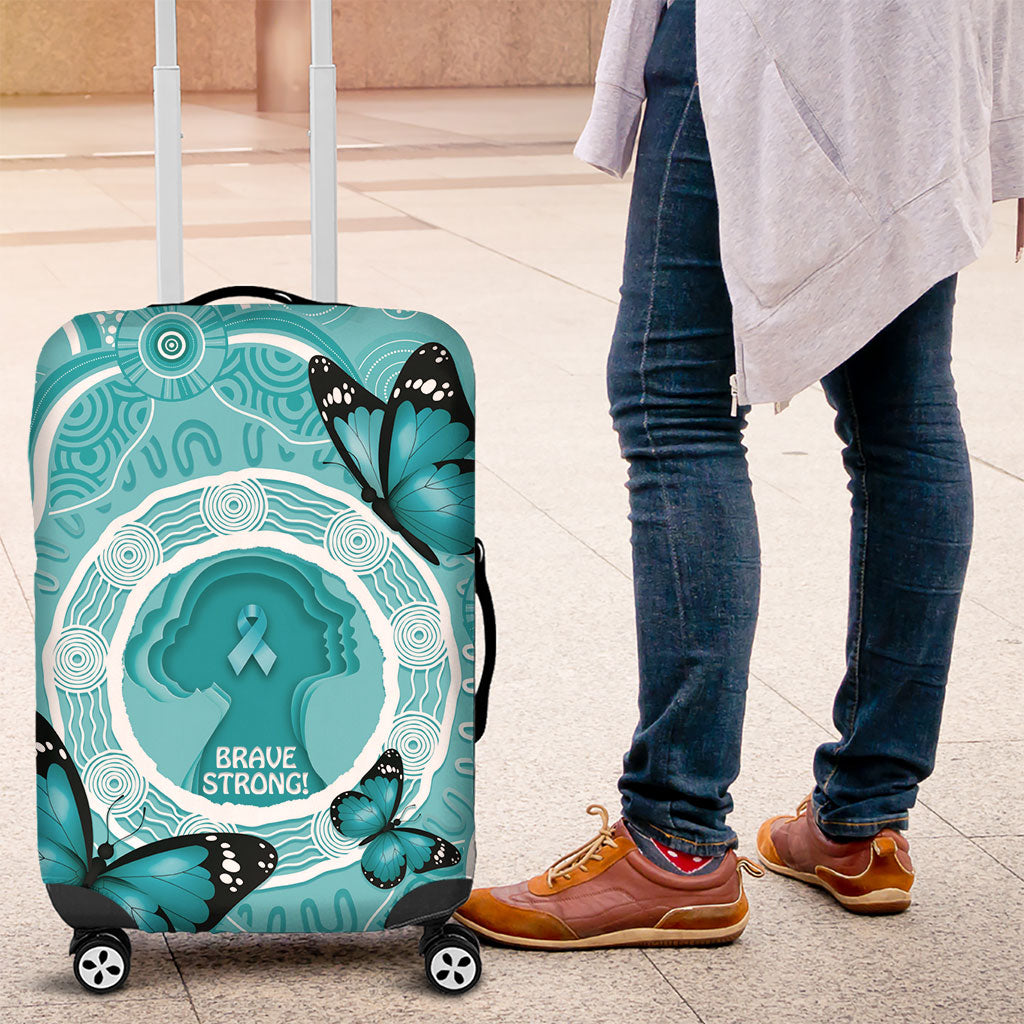 Australia Cervical Cancer Support Luggage Cover Brave Strong Butterfly Aboriginal Art