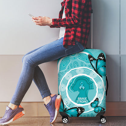 Australia Cervical Cancer Support Luggage Cover Brave Strong Butterfly Aboriginal Art