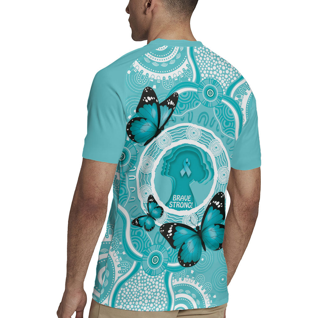 Australia Cervical Cancer Support Rugby Jersey Brave Strong Butterfly Aboriginal Art