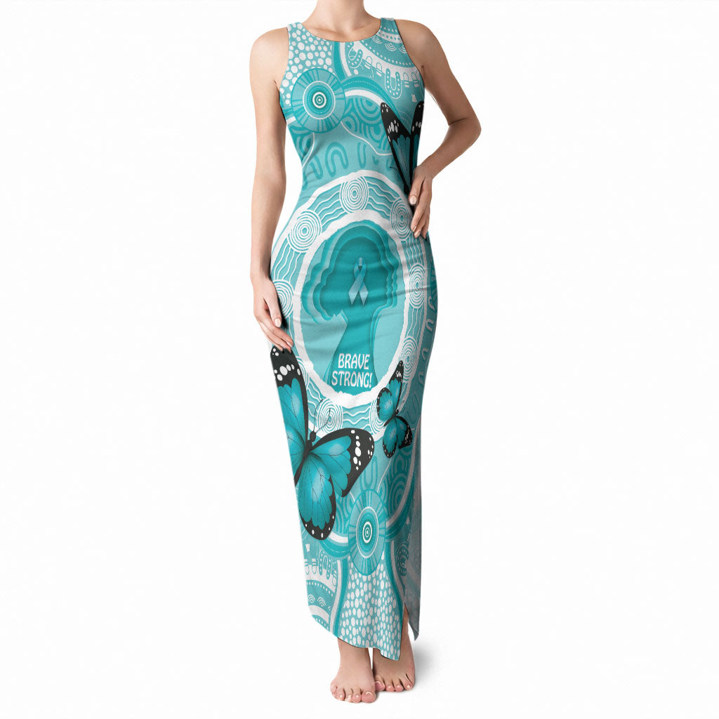 Australia Cervical Cancer Support Tank Maxi Dress Brave Strong Butterfly Aboriginal Art