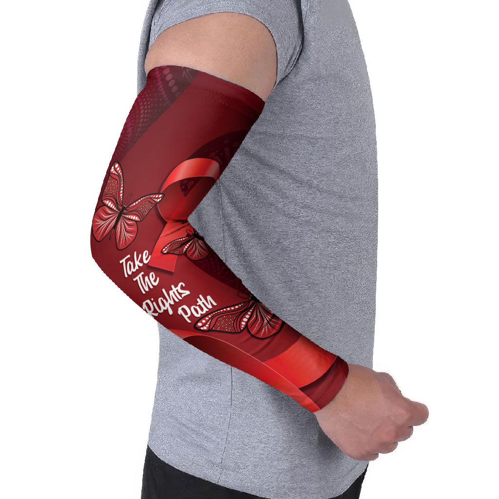 Australia AIDS Support Arm Sleeves Take The Rights Path Aboriginal Art