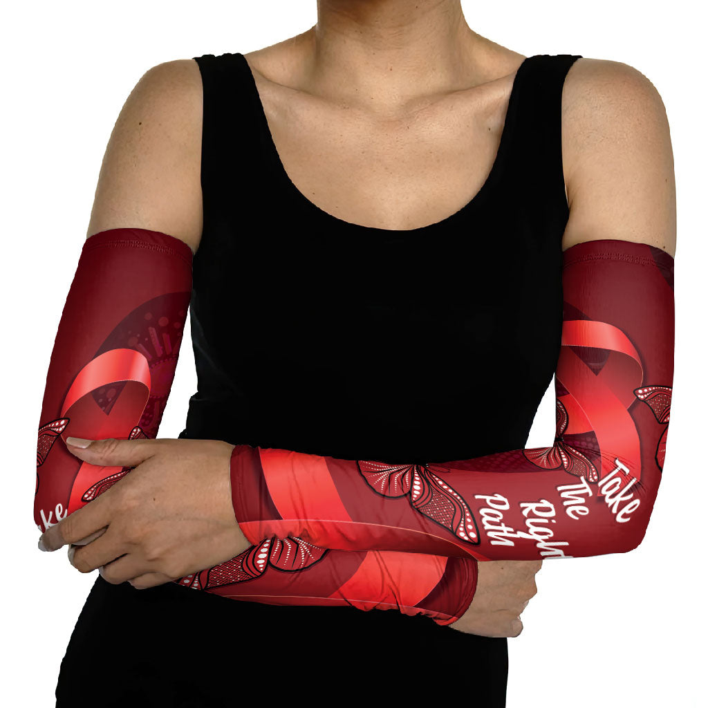 Australia AIDS Support Arm Sleeves Take The Rights Path Aboriginal Art