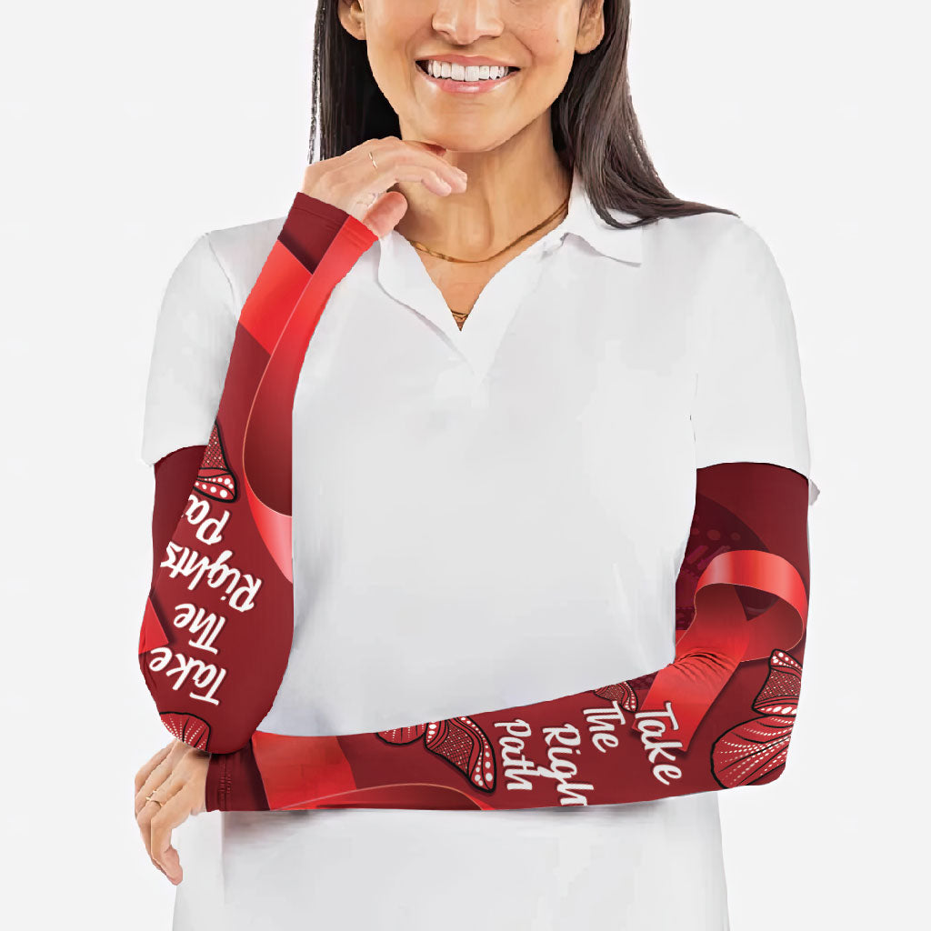 Australia AIDS Support Arm Sleeves Take The Rights Path Aboriginal Art