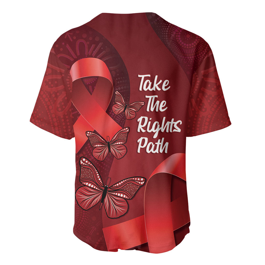 Australia AIDS Support Baseball Jersey Take The Rights Path Aboriginal Art