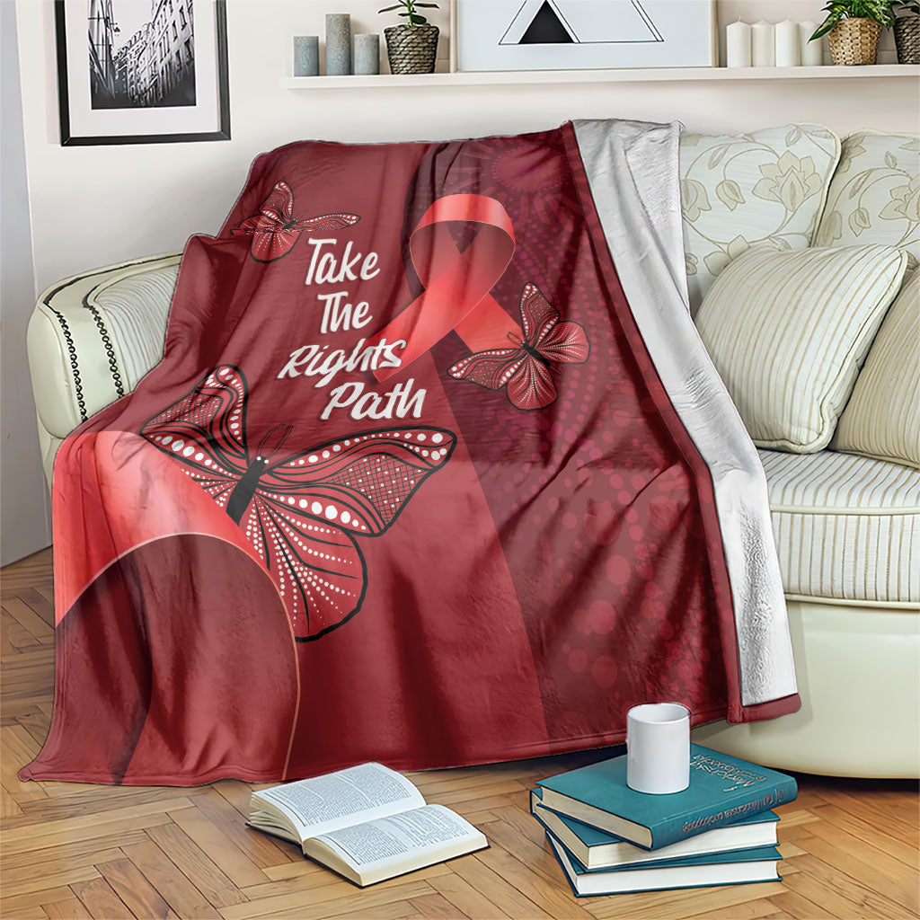 Australia AIDS Support Blanket Take The Rights Path Aboriginal Art