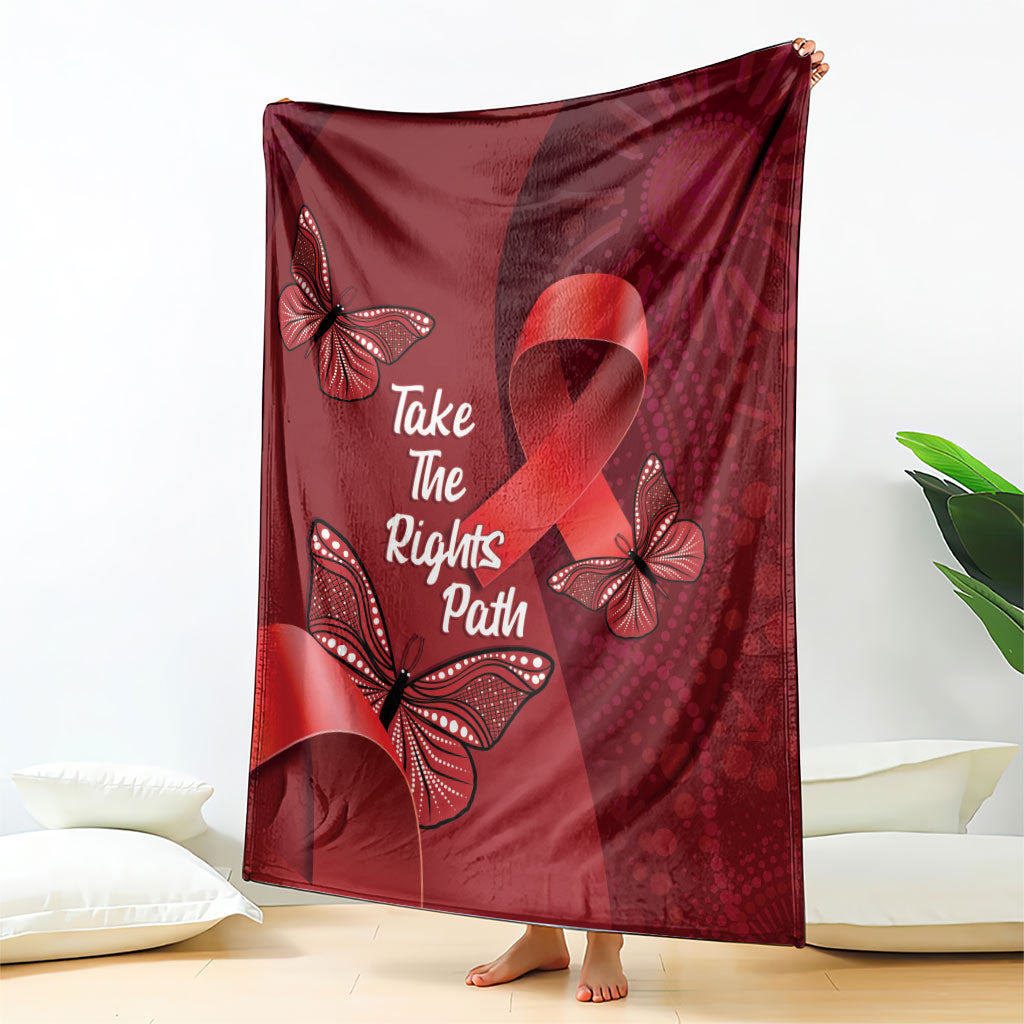 Australia AIDS Support Blanket Take The Rights Path Aboriginal Art