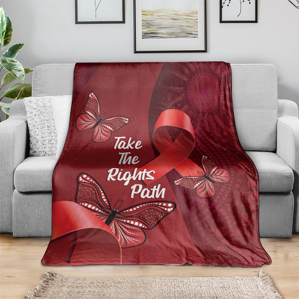 Australia AIDS Support Blanket Take The Rights Path Aboriginal Art