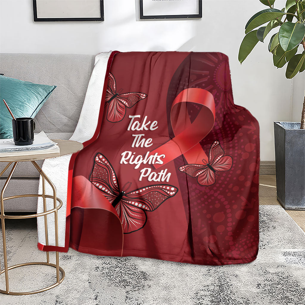 Australia AIDS Support Blanket Take The Rights Path Aboriginal Art