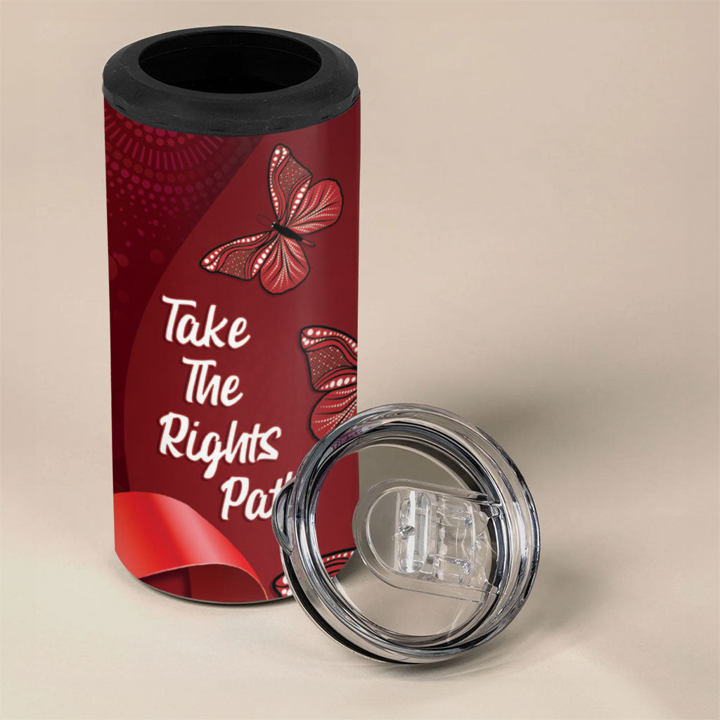 Australia AIDS Support 4 in 1 Can Cooler Tumbler Take The Rights Path Aboriginal Art