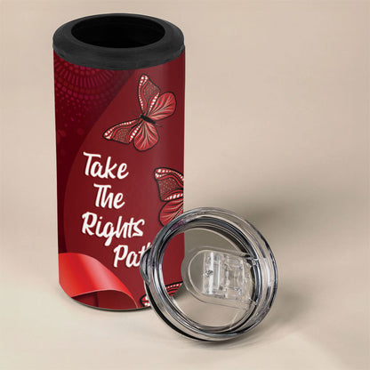 Australia AIDS Support 4 in 1 Can Cooler Tumbler Take The Rights Path Aboriginal Art