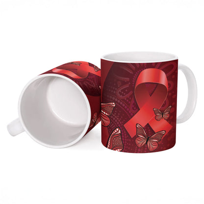 Australia AIDS Support Ceramic Mug Take The Rights Path Aboriginal Art