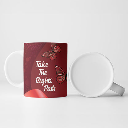 Australia AIDS Support Ceramic Mug Take The Rights Path Aboriginal Art